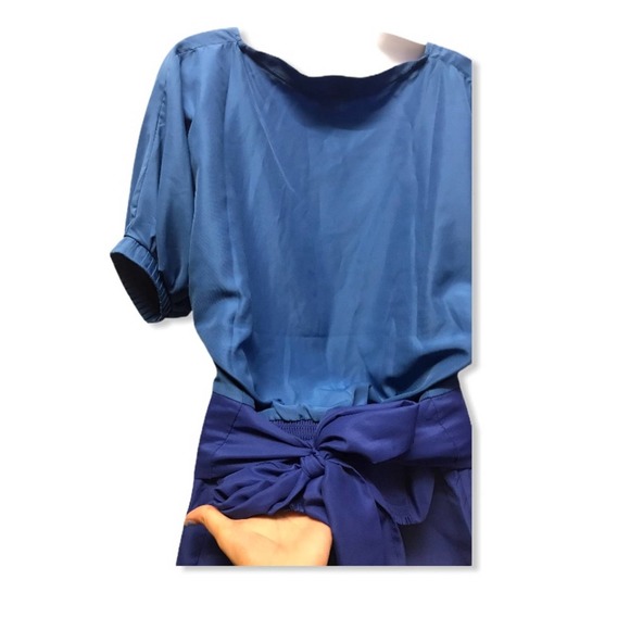 VENUS | Two Tone Blue Chic Detailed Dress - Picture 5 of 12